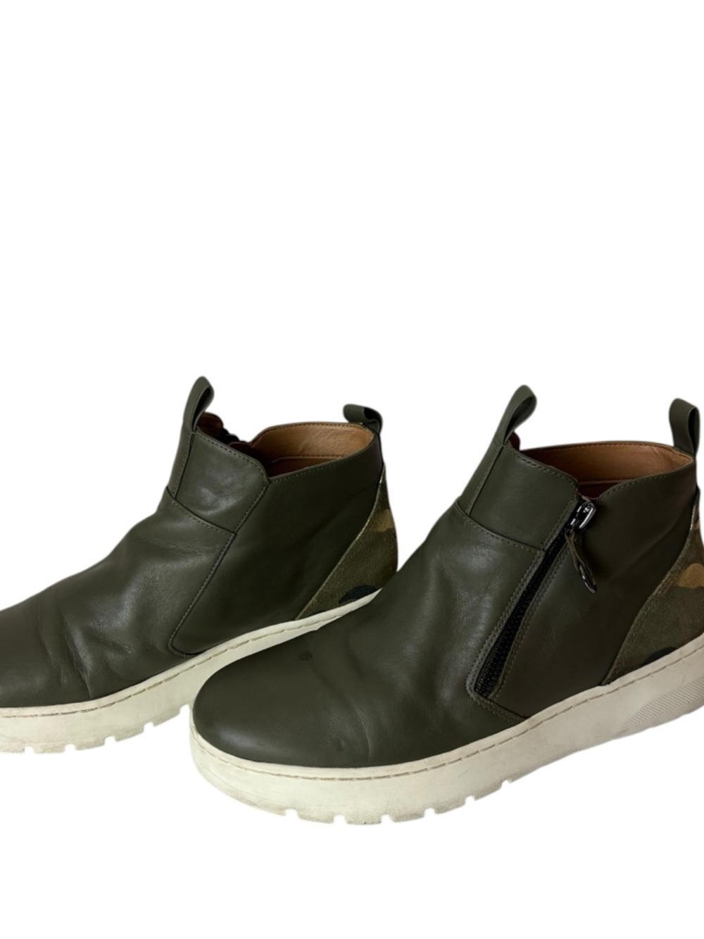 Vionic Brinkley Green Leather Shoes Ankle Boots Women's size US 7.5 EU 38.5